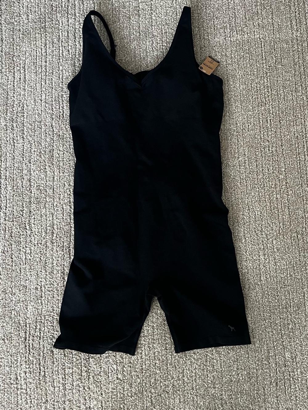 PINK active seamless black onesie